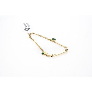 PULSERA CON PLACA CORAZON Y DIJE TK