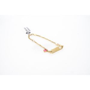 PULSERA CON PLACA DIJE CORAZON Y FLOR TK