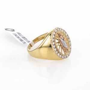 ANILLO JESUS 3 OROS CON ZIRCONES TK