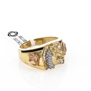 ANILLO HERRADURA 3 OROS CON ZIRCON TK