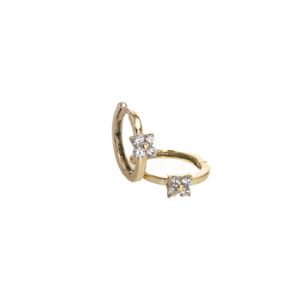 ARETES ARGOLLAS CON ZIRCONES 18K