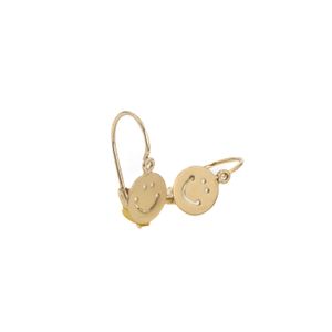 ARETES ZARCILLOS CARA FELIZ 18K