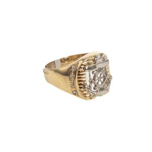 ANILLO ANCLA 2 COLORES 18K