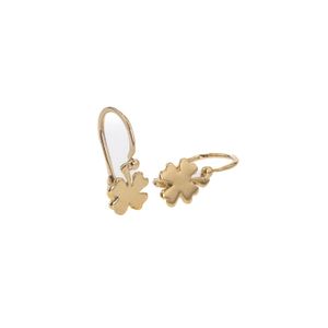 ARETES ZARCILLOS TREBOL 18K