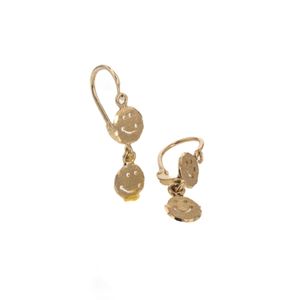ARETES ZARCILLOS CARA FELIZ 18K