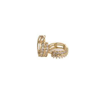 ARETES CANDONGAS CON ZIRCONES 18K