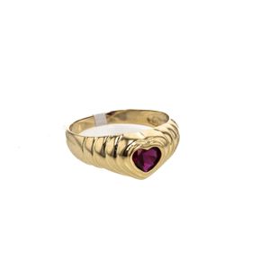 ANILLO PIEDRA CORAZON 18K