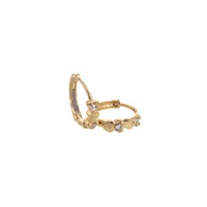 ARETES HUGGIE CORAZON CON ZIRCONES