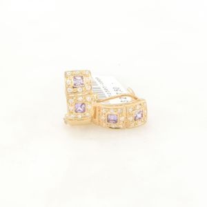 ARETES CORTOS CON ZIRCONES 18K