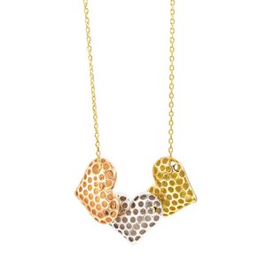 CADENA 3 OROS DIJE CORAZONES TK