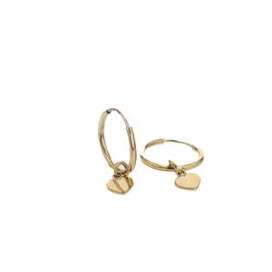 ARETES ARGOLLAS CORAZON 18K