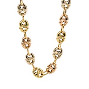 CADENA TEJIDO GUCCI 3 TONOS 18K