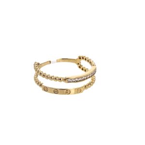 ANILLO COMPROMISO CON ZIRCONES 18K