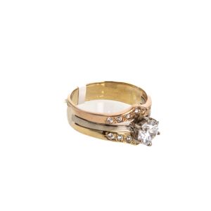 ANILLO DE COMPROMISO CON ZIRCONES 18K