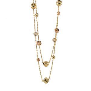 CADENA FORZADA CON BOLITAS 18K