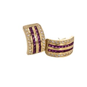 ARETES CORTOS CON ZIRCONES 18K