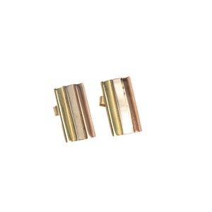 ARETES TOPOS 3 TONOS 18K