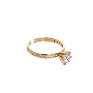 ANILLO COMPRIMISO CON ZIRCONES 18K