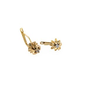 ARETES CORTOS CON ZIRCON 18K