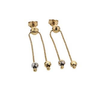 ARETES TOPOS 2 COLORES 18K