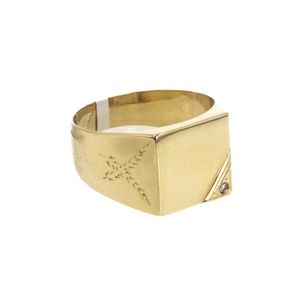 ANILLO PLACA CON ZIRCON 18K