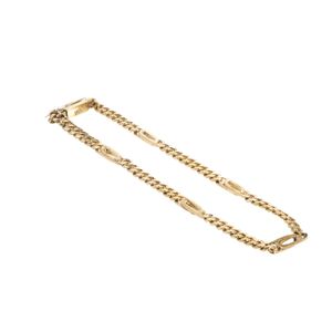 PULSERA CUBANA ALTERNADA 18K