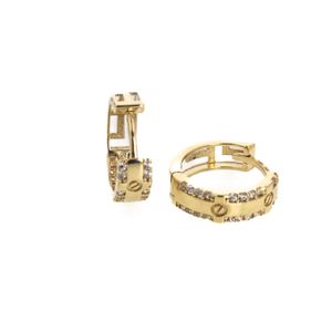 ARETES ARGOLLAS CON ZIRCONES 18K