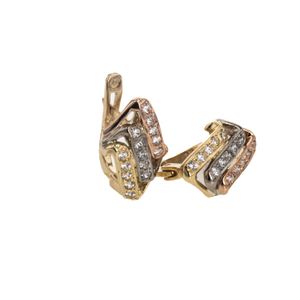 ARETES CORTOS CON ZIRCONES 18K