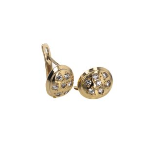 ARETES CORTOS CON ZIRCONES 18K
