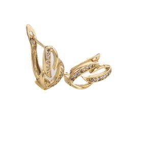 ARETES CORTOS CON ZIRCONES 18K
