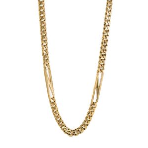 CADENA TEJIDO CUBANA ALTERNADA 18K
