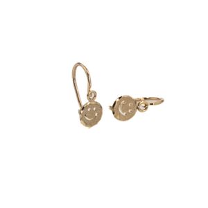 ARETES ZARCILLOS CARA FELIZ 18K