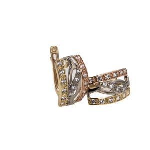 ARETES CORTOS CON ZIRCONES 18K