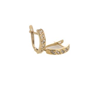 ARETES CORTOS CON ZIRCONES 18K