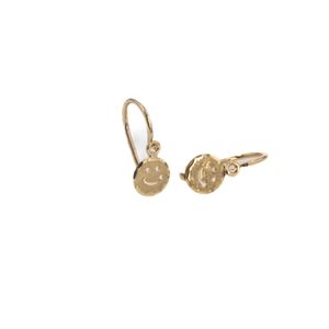 ARETES ZARCILLOS CARA FELIZ 18K