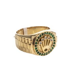 ANILLO CORONA CON ZIRCONES 18K