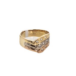 ANILLO 3 COLORES CON ZIRCONES 18K