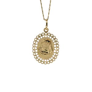 DIJE ROSTRO VIRGEN OVALADO 18K