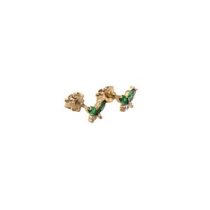 ARETES MARIPOSA PIEDRA VERDE 18K