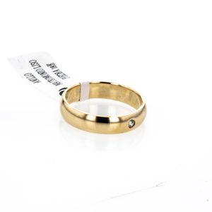 ANILLO MATRIMONIO LISO PIEDRA 18K