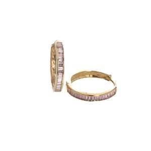 ARETES ARGOLLAS CON ZIRCONES 18K