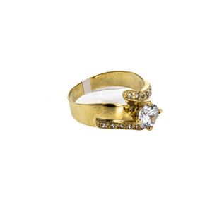 ANILLO COMPROMISO CON ZIRCONES 18K