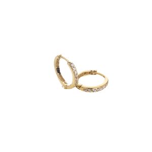 ARETES ARGOLLAS CON ZIRCONES 18K