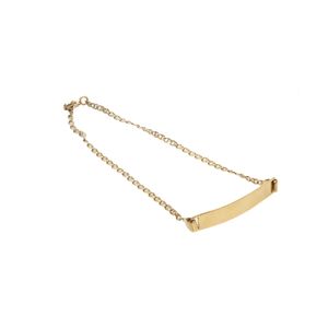 PULSERA TEJIDO ANCLA CON PLACA 18K