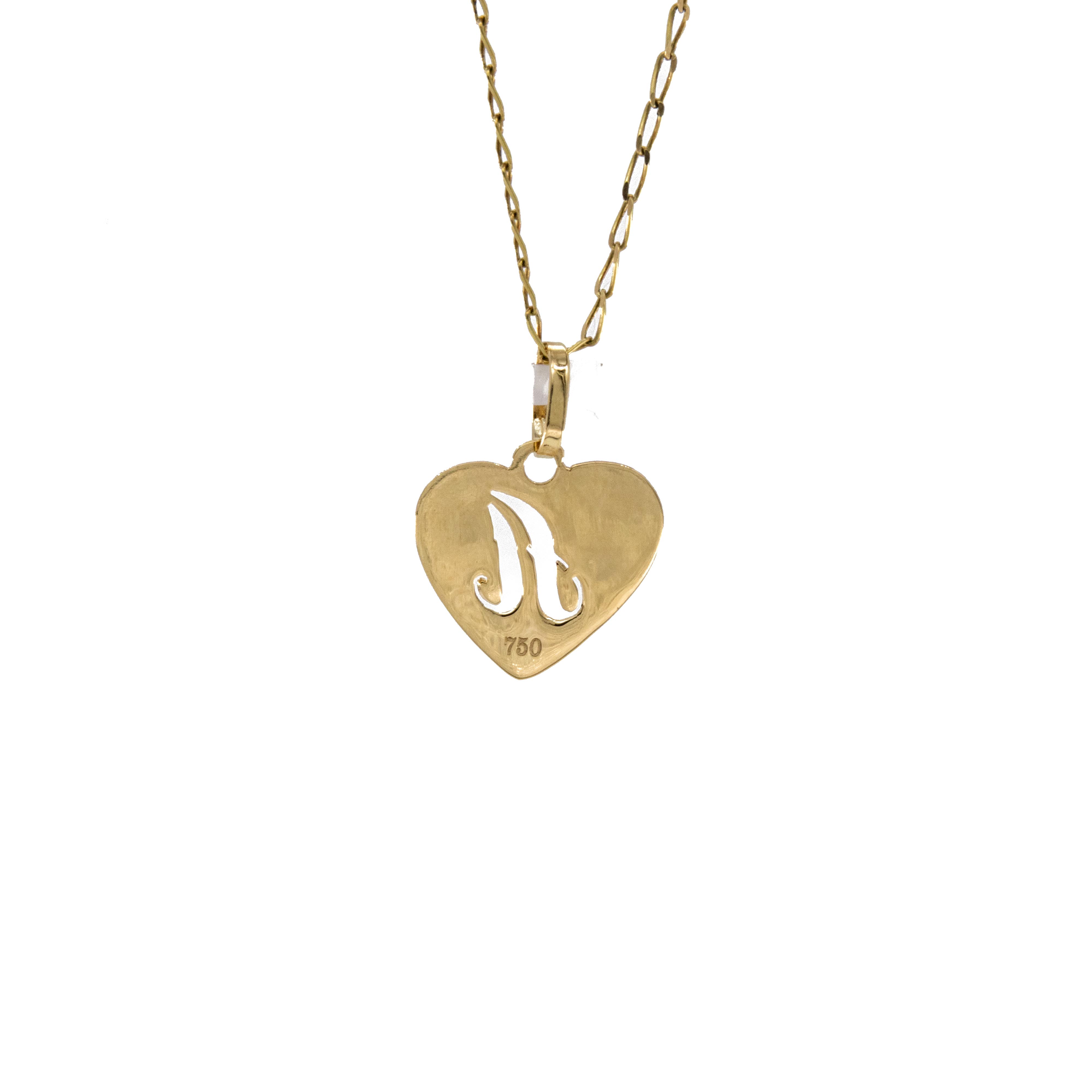 DIJE CORAZON LETRA A 18K