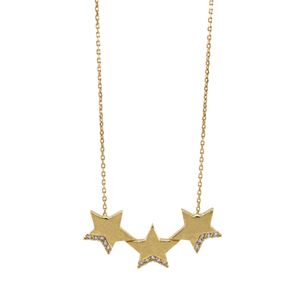CADENA FORZADA CON ESTRELLAS 18K