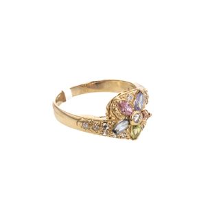 ANILLO FLOR CON ZIRCONES 18K