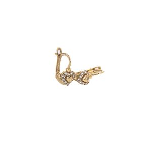 ARETES ZARCILLOS CORAZON CON ZIRCONES 18K