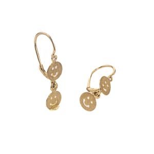 ARETES ZARCILLOS CARA FELIZ 18K