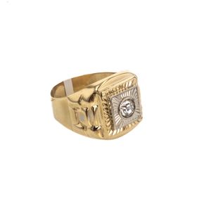 ANILLO PLACA CON ZIRCON 18K